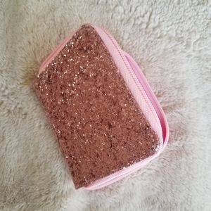 Pink glitter wallet